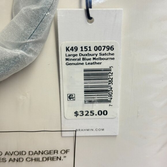 Brahmin Large Duxbury Leather Satchel – Mineral Blue - Picture 7 of 7